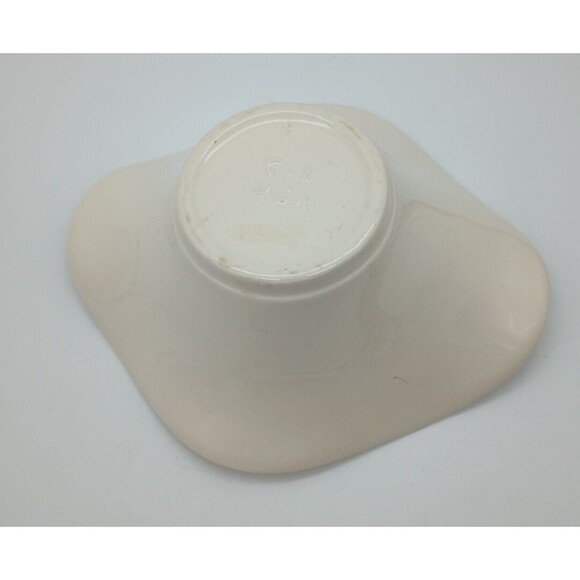 Vintage Pottery USA C-1 Planter Pot Bowl Cream Scalloped Oval Candy Keys - Picture 6 of 6